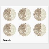 Sticker Rond Fine Cool mignonne Girl Retro Mode florale (Feuille)