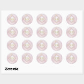 Sticker Rond Fine Lines Gold Abstrait Mariage Mauve ID867 (Feuille)
