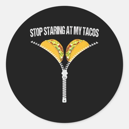 Sticker Rond Fini Mexicain Drôle À Mon Tacos Fiesta Cinc (Devant)