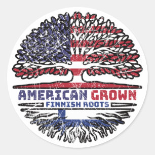 Sticker Rond Finlande Finlande Etats-Unis Amérique États-Unis A