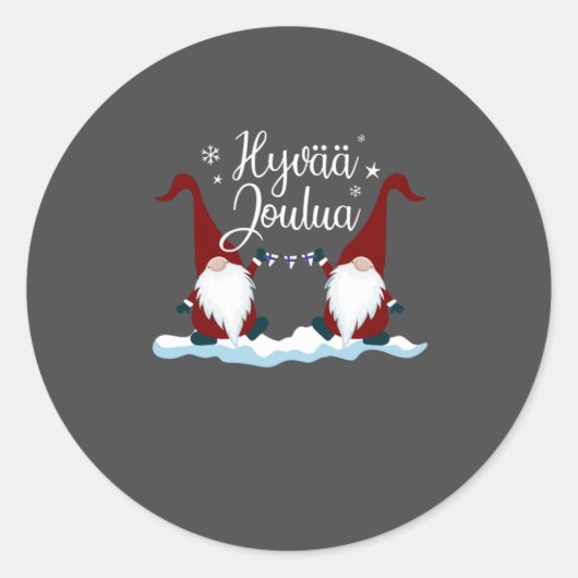 Sticker Rond Finnish Merry Christmas Finland Gift Tee Hyvaa Jou (Devant)