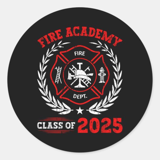 Sticker Rond Fire Academy Cl De 2025 Graduation Future Firefigh (Devant)
