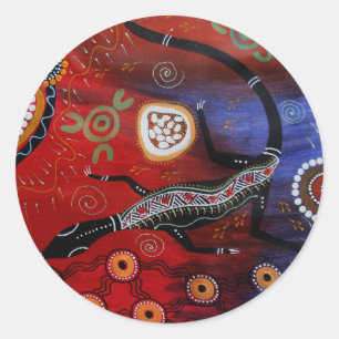 Sticker Rond Fire Goanna Dream