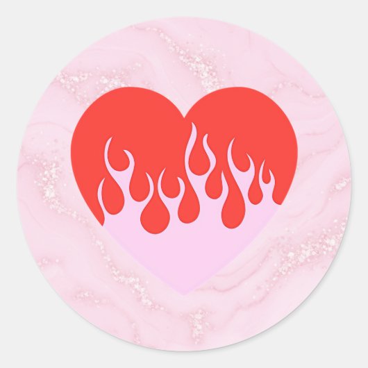 Sticker Rond Fire Heart (Devant)