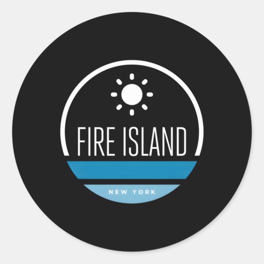 Sticker Rond Fire Island New York Beach (Devant)