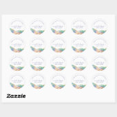 Sticker Rond Fire Opal Rainbow Gemstone Business Merci (Feuille)