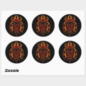 Sticker Rond Fire owl (Feuille)