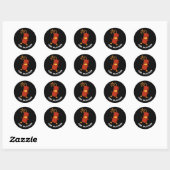Sticker Rond Fire Quacker Funny Fireworks Pun Dark BG (Feuille)