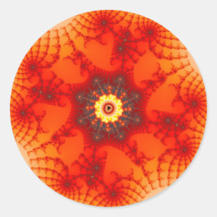Sticker Rond Fire Web - Art fractal