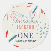 Sticker Rond Firecracker 4 juillet Fireworks Anniversaire (Devant)