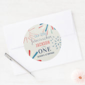 Sticker Rond Firecracker 4 juillet Fireworks Anniversaire (Enveloppe)