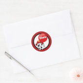 Sticker Rond FIREFIGHTER dalmatien ballon d'anniversaire autoco (Enveloppe)