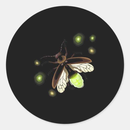 Sticker Rond Fireflies Camping naturel Insecte (Devant)