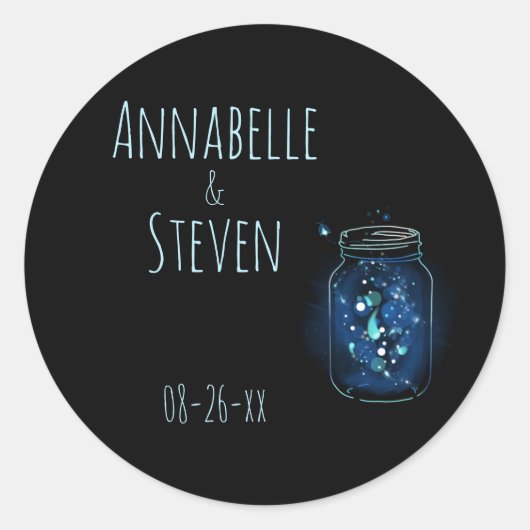 Sticker Rond Fireflies en Jar Classique personnalisée (Devant)