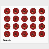 Sticker Rond Firelight Cactus fleur mariée et groom (Feuille)