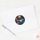 Sticker Rond Fireworks ciel Merci (Enveloppe)
