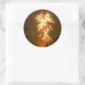 Sticker Rond Fireworks sous la Pleine lune (Sac)