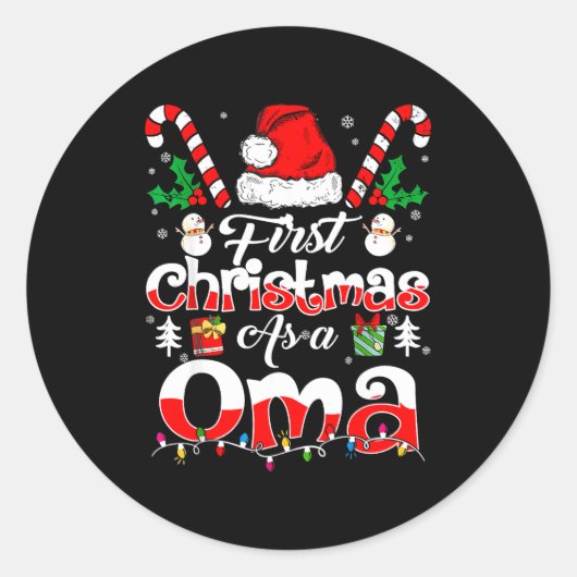 Sticker Rond First Christmas As A Oma Family Matching  (Devant)