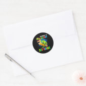 Sticker Rond First Day Of 3rd Grade Shirt Boys Dinosaur Back To (Enveloppe)