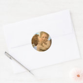 Sticker Rond First Kiss (détail d'ange) par Bouguereau (Enveloppe)