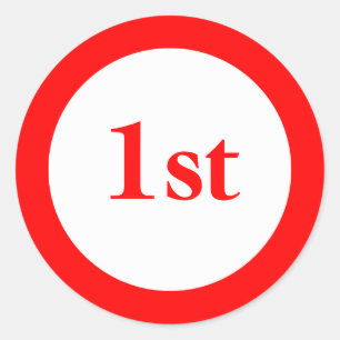Sticker Rond First Place Rouge