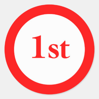 Sticker Rond First Place Rouge