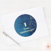 Sticker Rond First Year Anniversary Bond & Seal Sparkling Blue  (Enveloppe)