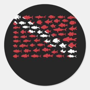 Sticker Rond Fish Dive for Scuba Diver Fish lover