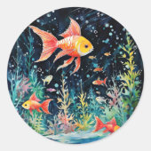 Sticker Rond Fish Dreamland, perfection aquarium, (Devant)
