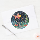 Sticker Rond Fish Dreamland, perfection aquarium, (Enveloppe)