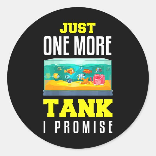 Sticker Rond Fish Tank Funny Poisson Keeper Humour Aquarist (Devant)