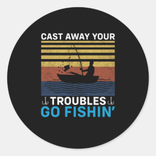 Sticker Rond Fisher Go Fishing