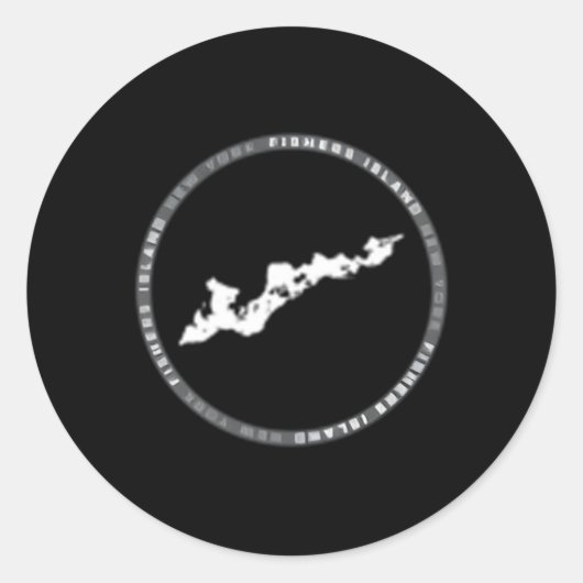 Sticker Rond Fishers Island New York (Devant)