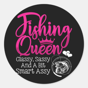 Sticker Rond FIshing Queen CLassy Sassy Un peu Smart Assy Poiss