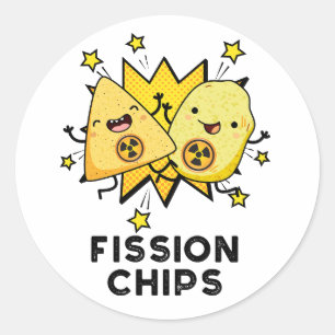 Sticker Rond Fission Chips drôle Physique jeu alimentaire
