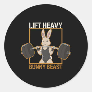 Sticker Rond Fitness Bunny Gym Titans Ascenseur Gros lapin Bête