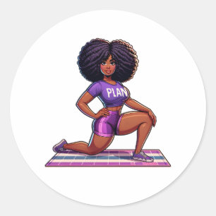 Sticker Rond Fitness de la femme