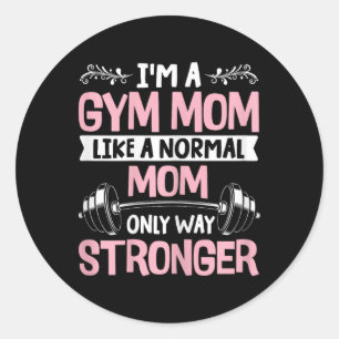 Sticker Rond Fitness des femmes Muscle Exercice Gym Maman Ba
