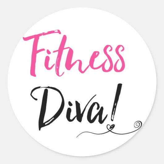 STICKER ROND "FITNESS DIVA" (Devant)