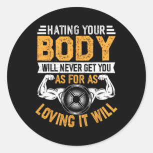 Sticker Rond Fitness Motivationnelle Physique Exercice Gym Quot