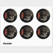 Sticker Rond Fitness Personal Trainer Bodybuilding Modern Sharp (Feuille)