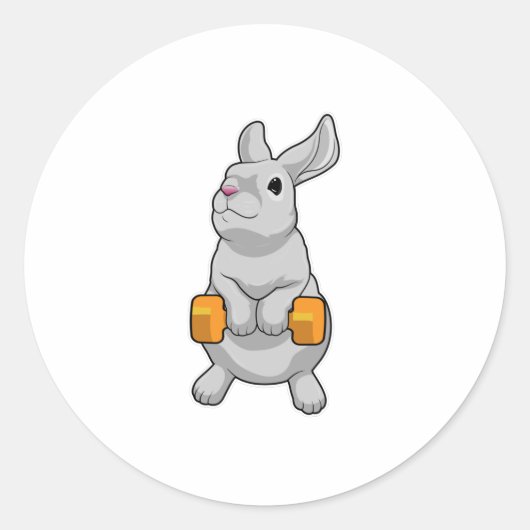 Sticker Rond Fitness Rabbit Dumbbell (Devant)