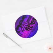 Sticker Rond Fitness; Violet Vibrant Bleu et Magenta (Enveloppe)
