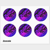 Sticker Rond Fitness; Violet Vibrant Bleu et Magenta (Feuille)