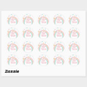 Sticker Rond Five est Vibe Retro Summer Rainbow (Feuille)