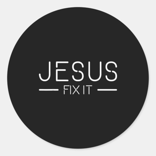 Sticker Rond Fix It Jesus Funny Christian Fashion  (Devant)