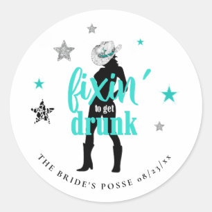 Sticker Rond Fixin' The Posse Disco Enterrement de Vie de Jeune