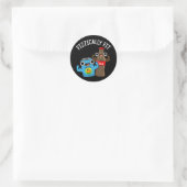 Sticker Rond Fizzic Fit Funny Fizzy Cola Pun Dark BG (Sac)