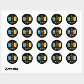 Sticker Rond Fizzics Funny Fizzy Cola Boissons Pun Dark BG (Feuille)