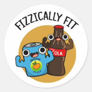 Sticker Rond Fizziquement Fit Funky Fizzy Cola Pun